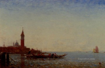 ボート Painting - ゴンドール デヴァント サン ジョルジョ ヴェネツィア ボート バルビゾン フェリックス ジエム 海景
